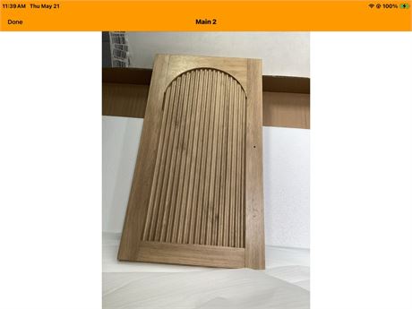 replacement cabinet door for a fluted or reeded sideboard cabinet featuring an