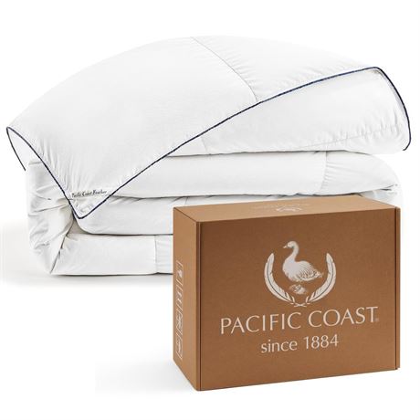 PACIFIC COAST Goose Down Fiber Comforters Queen Size Duvet Insert, All Season