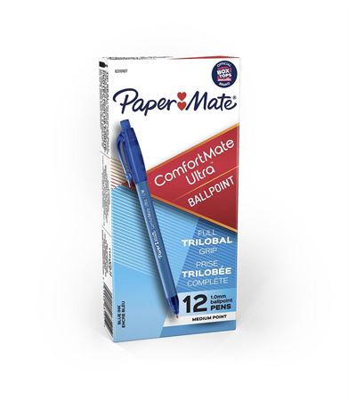 3 pack Paper Mate 6310187 ComfortMate Retractable Ballpoint Pens, Medium Point,