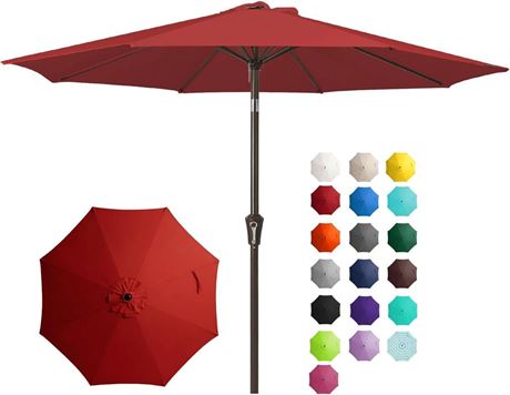 JEAREY 10FT Outdoor Patio Umbrella Outdoor Table Umbrella with Push Button Tilt