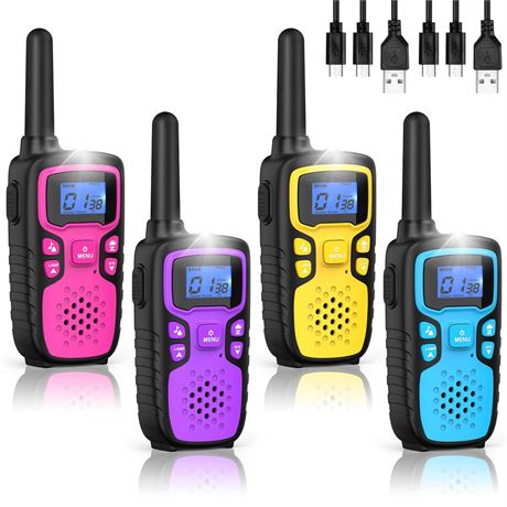 Walkie Talkies for Kids Rechargeable Long Range,WisHouse Xmas Birthday Gift for