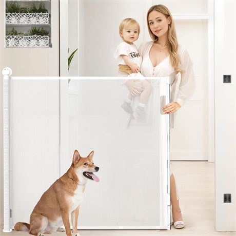 Extra Tall Safety Retractable Baby Gate Adjustable Wide Retractable Dog Gate