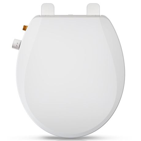 Round Bidet Toilet Seat with Quiet-Close, Non-Electric Bidet Toilet Seat with
