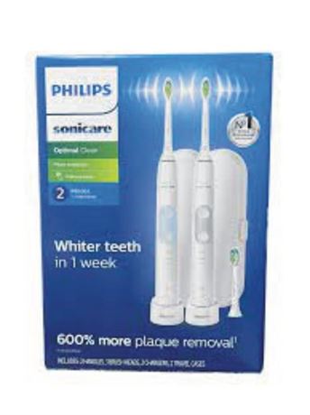 2-pack Philips Sonicare Optimal Clean Rechargeable Electric Toothbrush, 2-pack