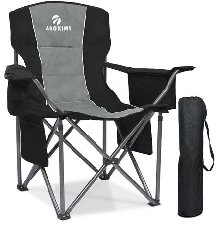 Oversized Folding Camping Chairs, Outdoor Chair Heavy Duty Support 450 LBS with