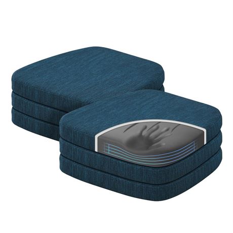 baibu Kitchen Chair Cushions Set of 6, Dual-Layer Patented Design Memory Foam
