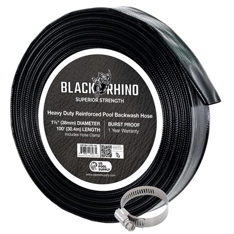 U.S. Pool Supply Pool Backwash Hose 1 1/2 Inch Diameter x 100 Feet - Discharge
