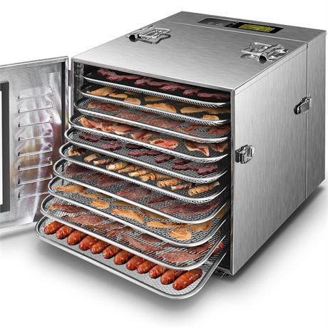 Commercial Large 10 Trays Food Dehydrator, Usable Area up to 17ft², 1000W