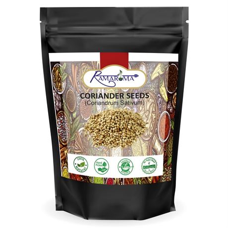 Ramaroma Coriander Seeds Whole (Dhania), Indian Spice 16 oz (453g) ~ All