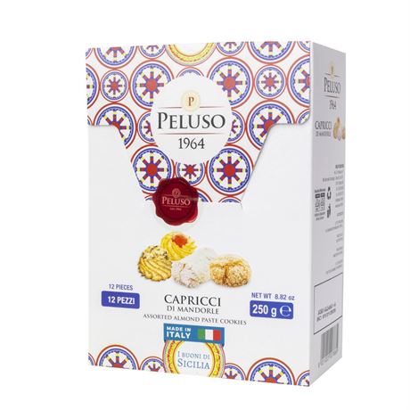 Peluso 1964 Capricci di Mandorle 250g – Fine Sicilian Almond Cookies, 12 Pieces