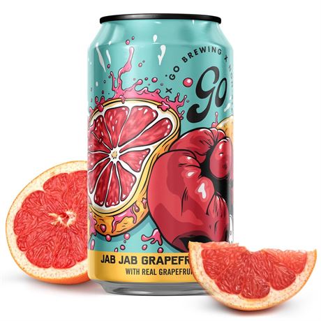 Go Brewing Jab Jab Grapefruit IPA – Non-Alcoholic Beer & Alcohol Alternative –