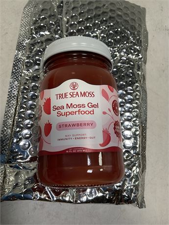 True Sea Moss, Natural Superfood from the Sea, Strawberry, 16 Fl Oz (473 G)