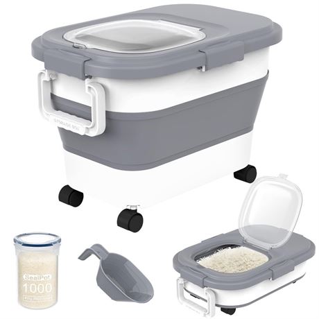 HOYTAMDA 20-30Lbs Rice Container,Collapsible Airtight Food Storage Containers