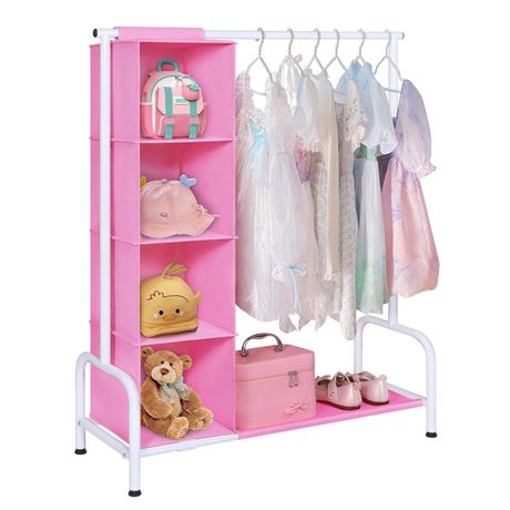 Univivi Kids Clothing Rack with Hanging Organizer, Short Toddler Dress Up