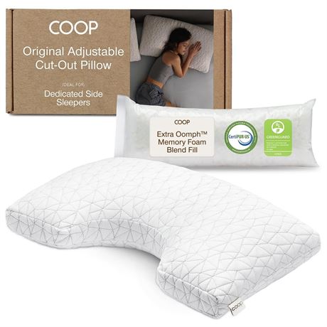 Coop Home Goods Original Cut-Out Adjustable Pillow, Queen Size Bed Pillows for
