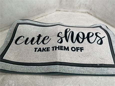 Cute shoes take them off floor mat
