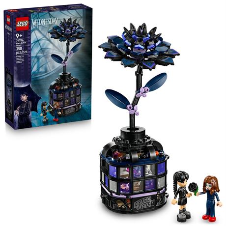 LEGO Wednesday Black Dahlia Flower Building Toy - Pretend Play Set for Girls &