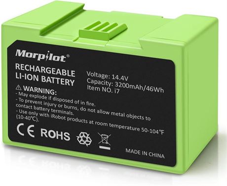 14.4V 3200mAh i7 Battery Replacement for iRobot Roomba e and i Series, Large