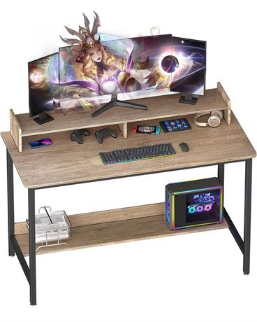 WOODYNLUX Computer Desk with Shelves, 32 Inch Gaming Writing Desk, Study PC