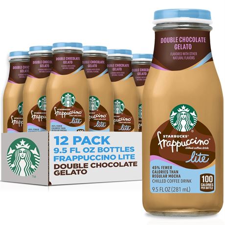 Starbucks Frappuccino Lite, Chocolate Gelato, 9.5 Fl Oz Bottles (Pack of 12),