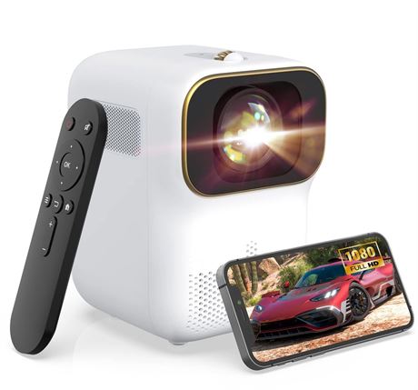 Mini Projector, WEWATCH WiFi Native 1080P Portable Projector, Outdoor Video