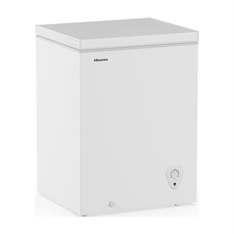 Hisense 5 cu ft Garage Ready Chest Freezer, White, 33.6" Height, 1 Year