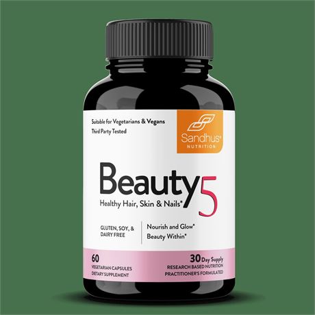 SANDHU'S Sandhu’s Beauty5 Capsules, Collagen Synthesis Supplement, for Healthy