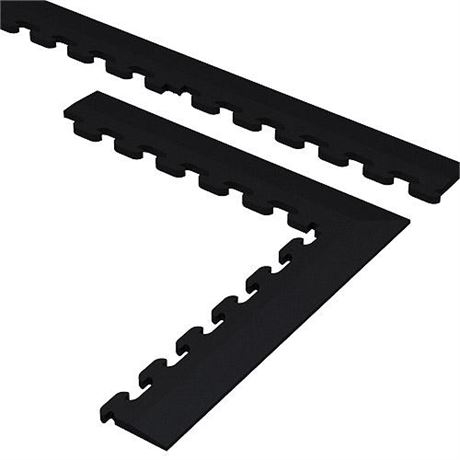 Norsk 9.5 in. X 18.5 in. Black Multi-Purpose Commercial PVC Garage Flooring