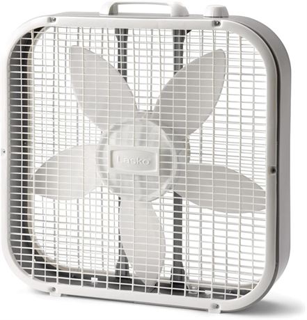 Laskoo 20"" Classic Box Fan with Weather-Resistant Motor, 3 Speeds, Built-in