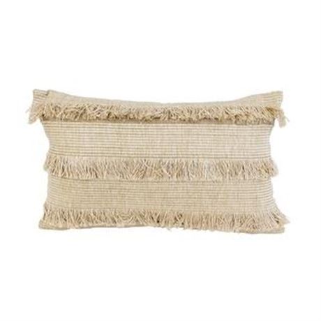 Hillie Metallic Fringe Pillow, 20 X 12 - Bronze