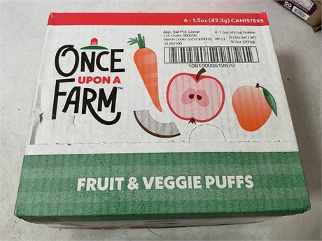 once a upon a farm veggies and fruit puffs