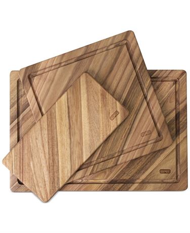 Dexas 3-Piece Acacia Diagonal Grain Board Set - Acacia
