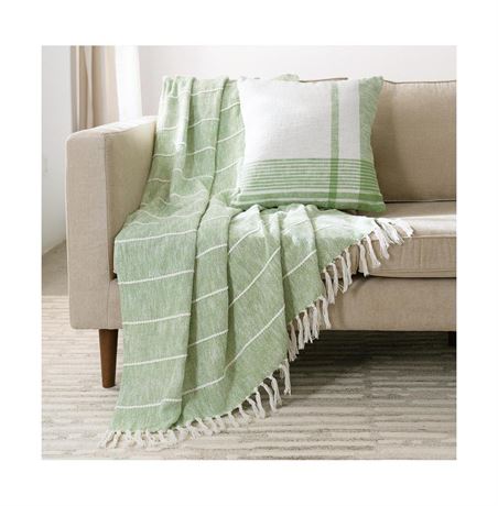 Lush Decor Chloe 2 Pack Pillow and Throw Set - Sage