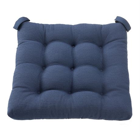 Mainstays Textured Chair Seat Pad (Chair Cushion), Navy Color, 6 Piece, 15.5" x