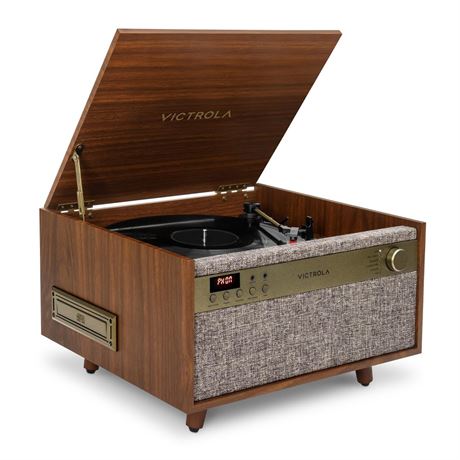 Victrola Century 6-in-1 Vinyl Record Player & Music Center - 3-Speed Turntable,