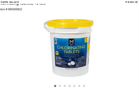 Member's Mark 3" Chlorinating Tablets, 40 lbs.