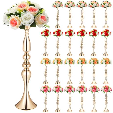 Rtteri 24 Pcs Metal Wedding Centerpiece Table Decoration Flower Stand 20 Inch