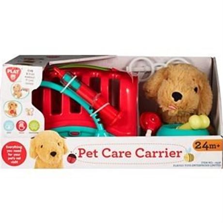 PlayGo 7-Piece Pet Care Carrier & Pet, Assorted Animals
