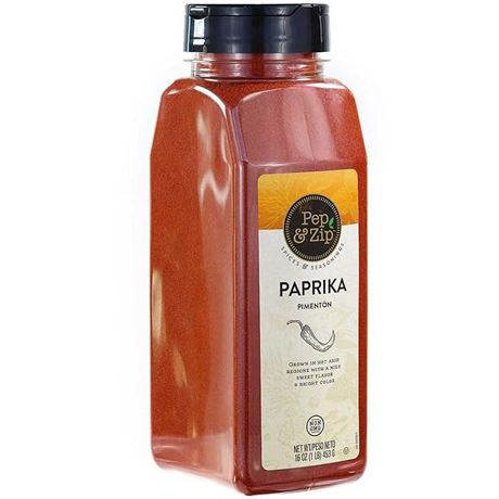 Pep & Zip Pep and Zip Ground Sweet Paprika/PimentÃ³n, Non-GMO, Kosher, 16 oz