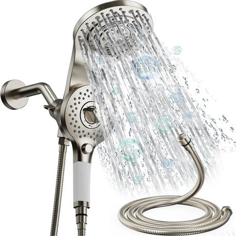 Dual Shower Heads with Handheld Spray Combo, High Pressure 2 in 1 Rainfall