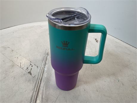 40 oz Tumbler with Handle and Straw Lid, 100% Leak-proof Travel Coffee Mug,