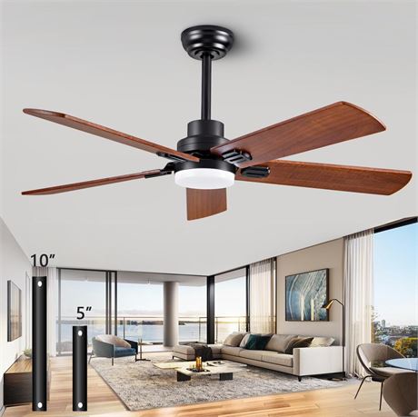 52-Inch Solid Wood with Remote Control with Light (LED) Modern DC DC Motor