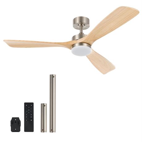 VONLUCE Ceiling Fans with Lights, 52 Inch Outdoor Ceiling Fan with Remote, 6