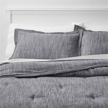 Full/Queen Family-Friendly Comforter & Sham Set Gray Chambray - Threshold™