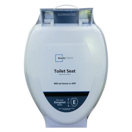 Mainstays Elongated Toilet Seat in White