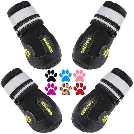 QUMY Dog Shoes for Large Dogs, Medium Dog Boots & Paw Protectors for Winter