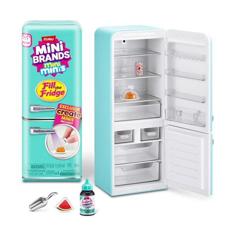 Mini Brands Fill the Fridge Playset by ZURU - Collectible DIY Toy for Kids Ages