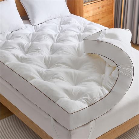 WhatsBedding 4 Inch Memory Foam Mattress Topper Twin for Back Pain Relief,