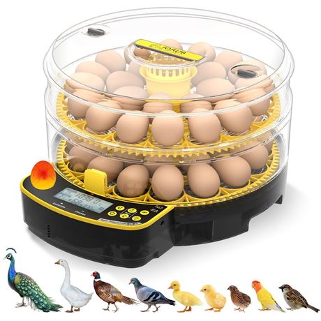 JUJOJB 48 Egg Incubator for Hatching Eggs, Double-Layer with Automatic Egg