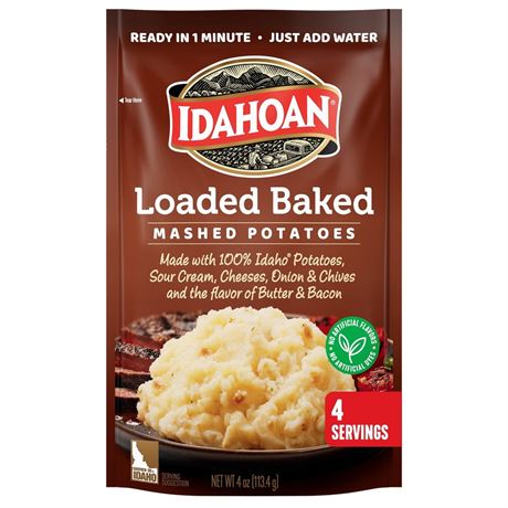 Idahoan Loaded Baked Mashed Potatoes, 4 oz Pouch/ 2 pouches